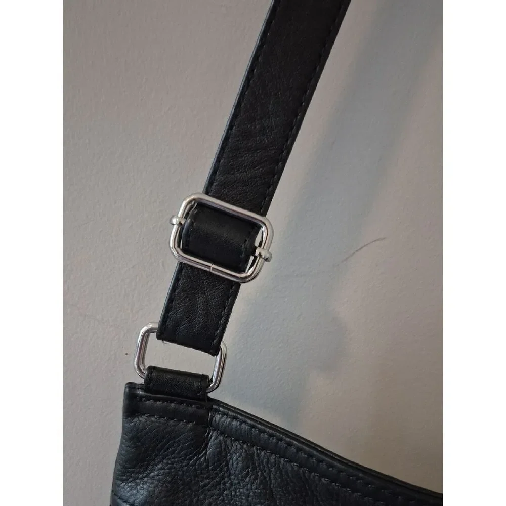 Margot Anthropologie Black Leather Slim Crossbody Bag